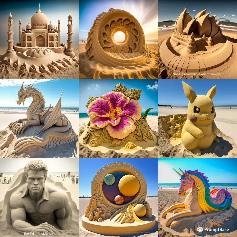 Professional Sand Sculpture Designs Midjourney Prompt | PromptBase