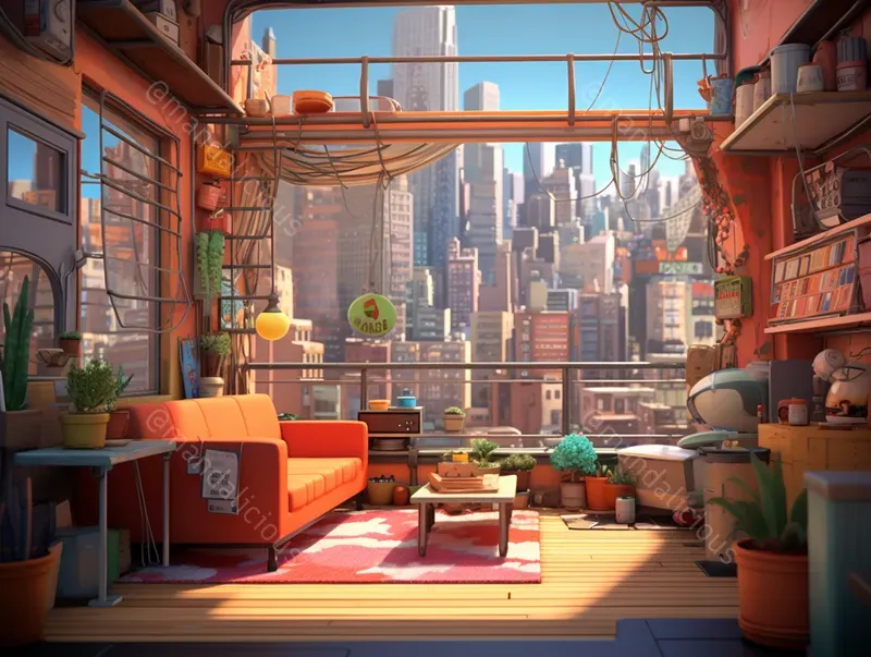Pixarstyle Scene Locations Midjourney Prompt | PromptBase