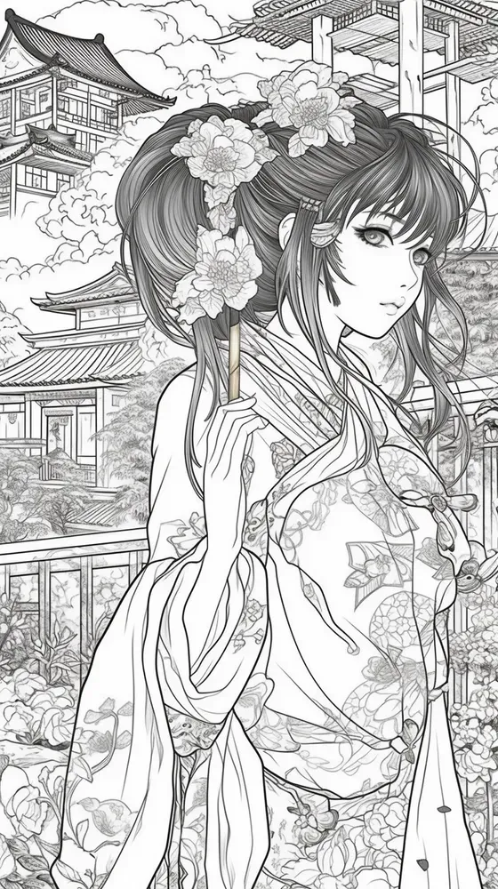 Manga Coloring Pages For Adults Midjourney Prompt | PromptBase