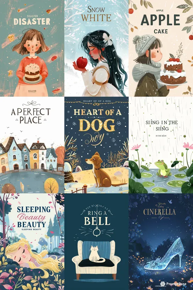Book Cover Designs With Typography Midjourney Prompt | PromptBase