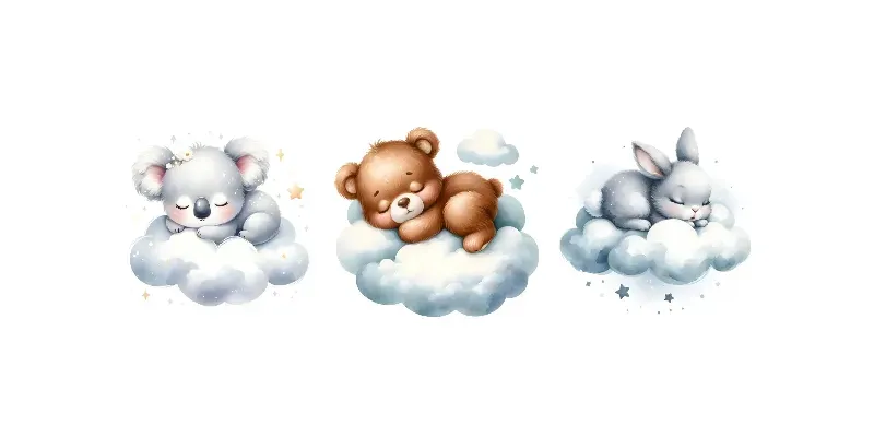 Baby Animals Sleeping On Clouds DALL·E Prompt | PromptBase