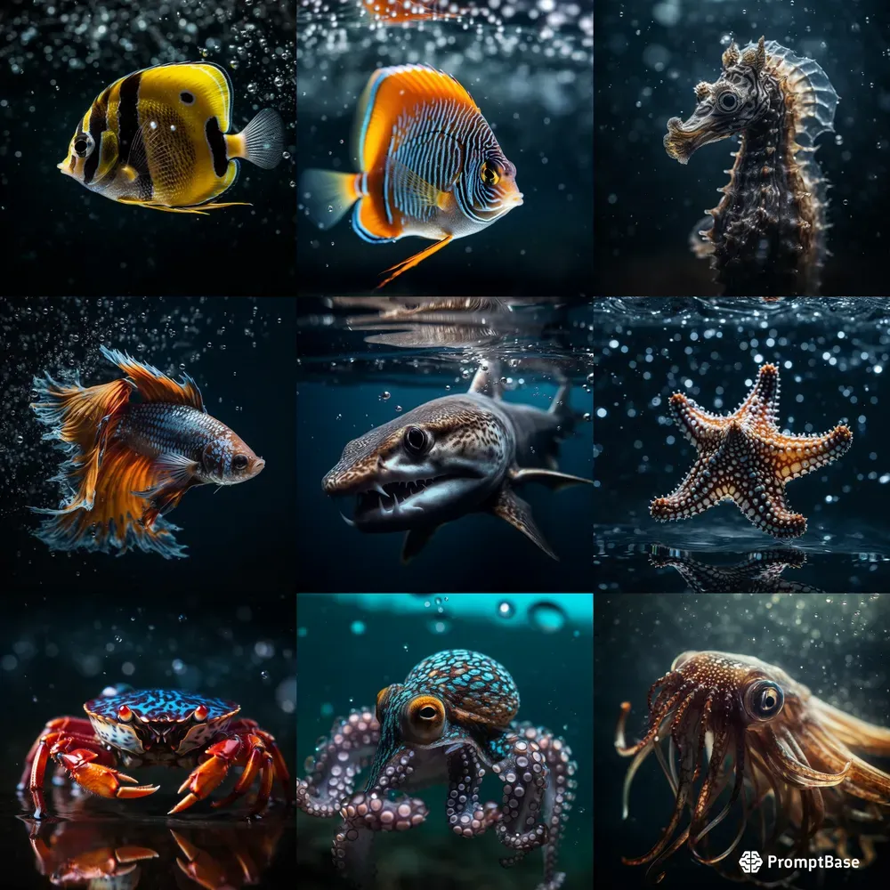 Sea Creatures Closeups Midjourney Prompt | PromptBase