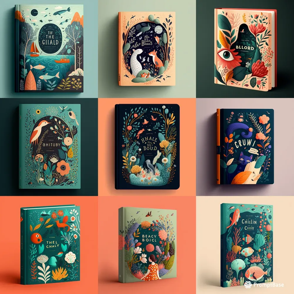 Illustrated Book Covers Midjourney Prompt PromptBase