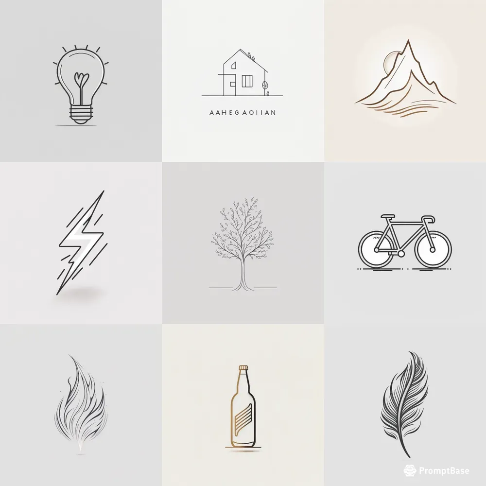 Line Art Logos Midjourney Prompt PromptBase