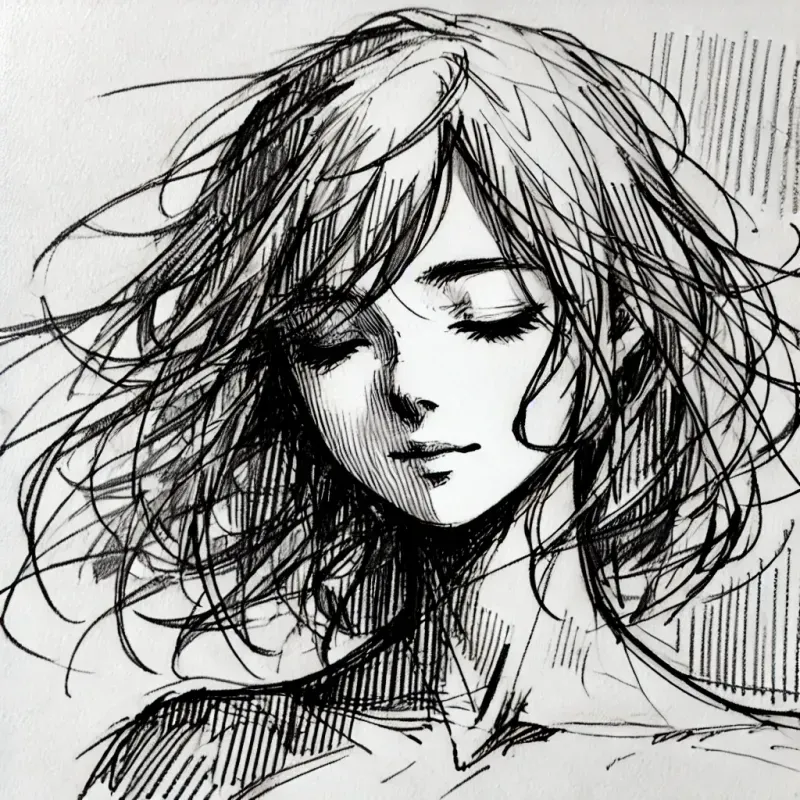 Portrait Rough Pages Rough Pencil Sketch Mangastyle Portraits DALL·E Prompt | PromptBase