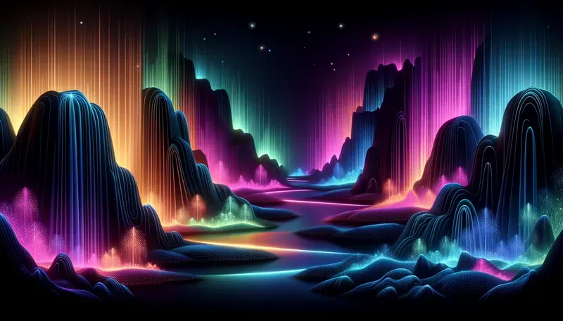 Active Color Scenes Neon Lit Scenes In Vibrant Colors DALL·E Prompt | PromptBase