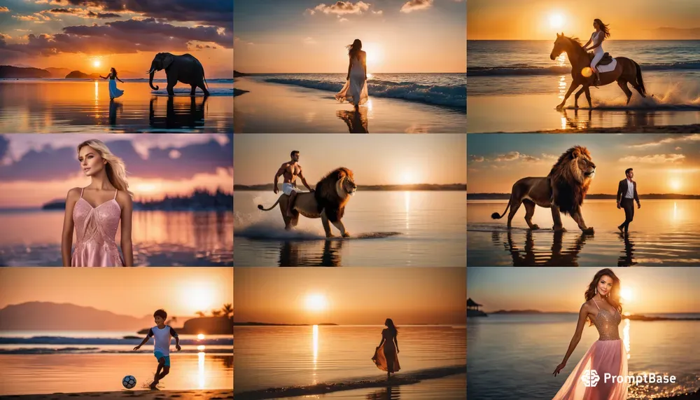 Golden Hour Photography Scenes At The Beach Stable Diffusion Prompt ...