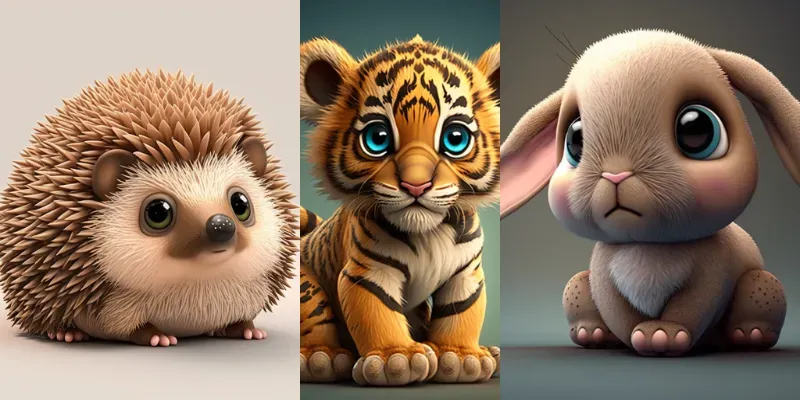 Cute And Lovable Cartoon Baby Animals Midjourney Prompt | PromptBase