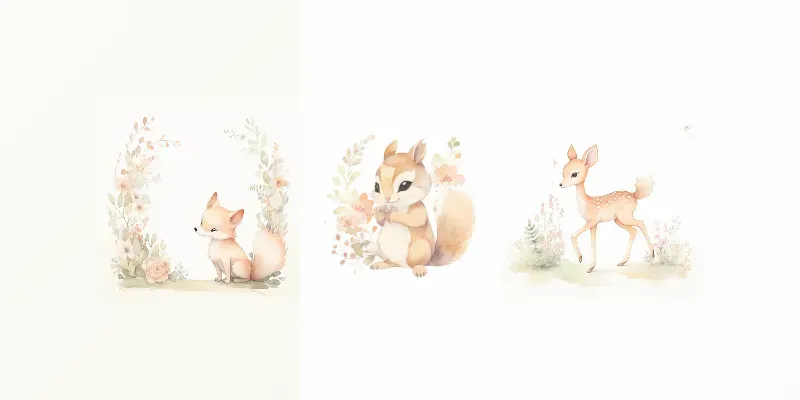Woodland Animals Storybook Illustrations Midjourney Prompt | PromptBase