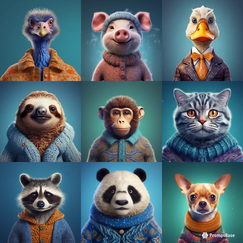 Animals Wearing Clothes Midjourney Prompt | PromptBase