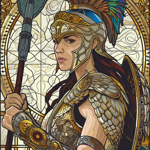 Stained Glass Gods And Goddesses Midjourney Prompt | PromptBase