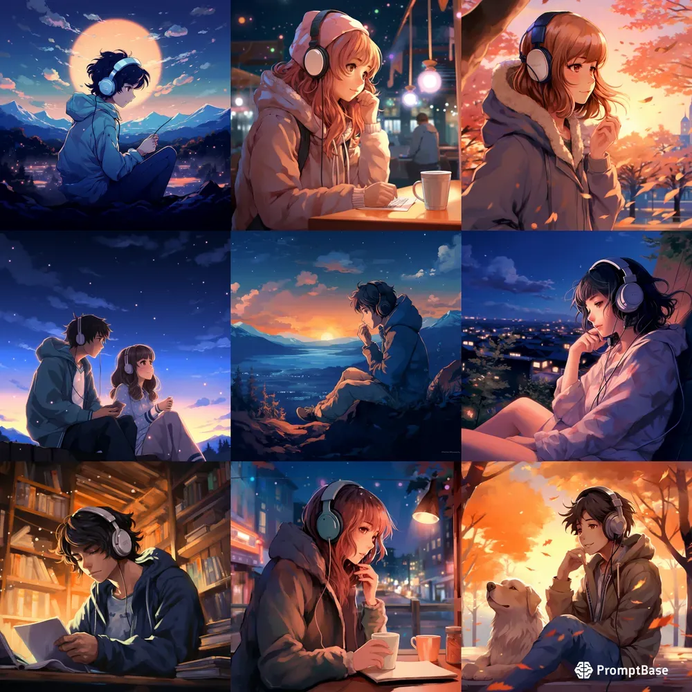 Dreamy Nostalgic Lofi Anime Illustrations Midjourney Prompt | PromptBase