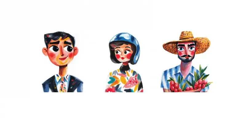 Vibrant Character Illustration Toolkit Generator App | PromptBase