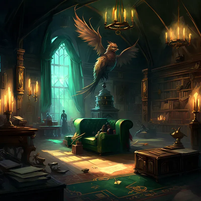 Wizard Common Rooms Midjourney Prompt | PromptBase