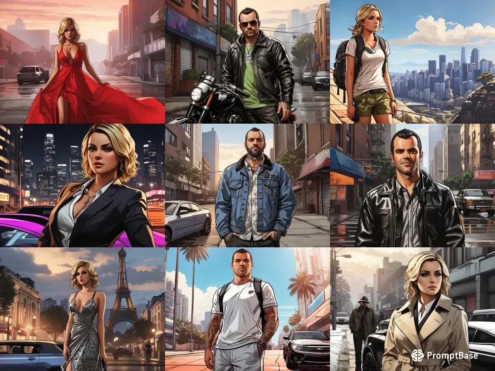 Grand Theft Auto 5 Loading Screens Leonardo Ai Prompt | PromptBase
