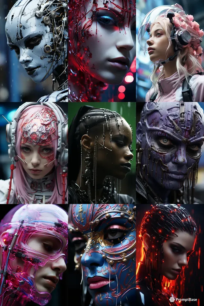 Neon Matrix Muses Ethereal Visions Midjourney Prompt | PromptBase