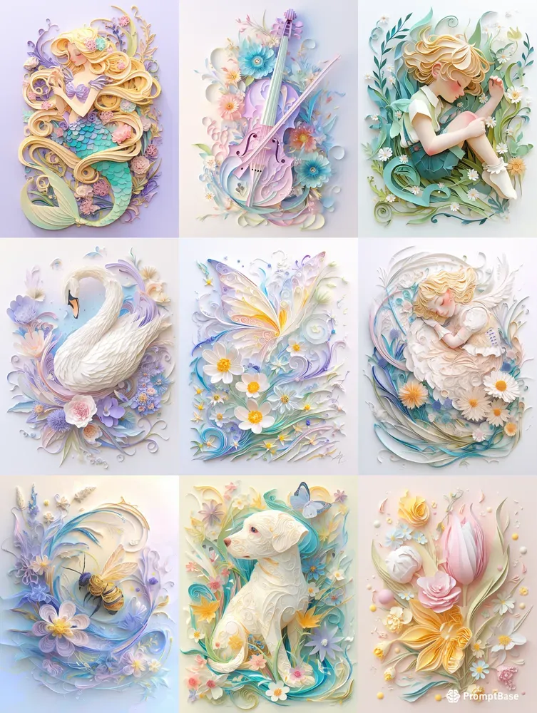 3D Quilling Paper Art Midjourney Prompt | PromptBase