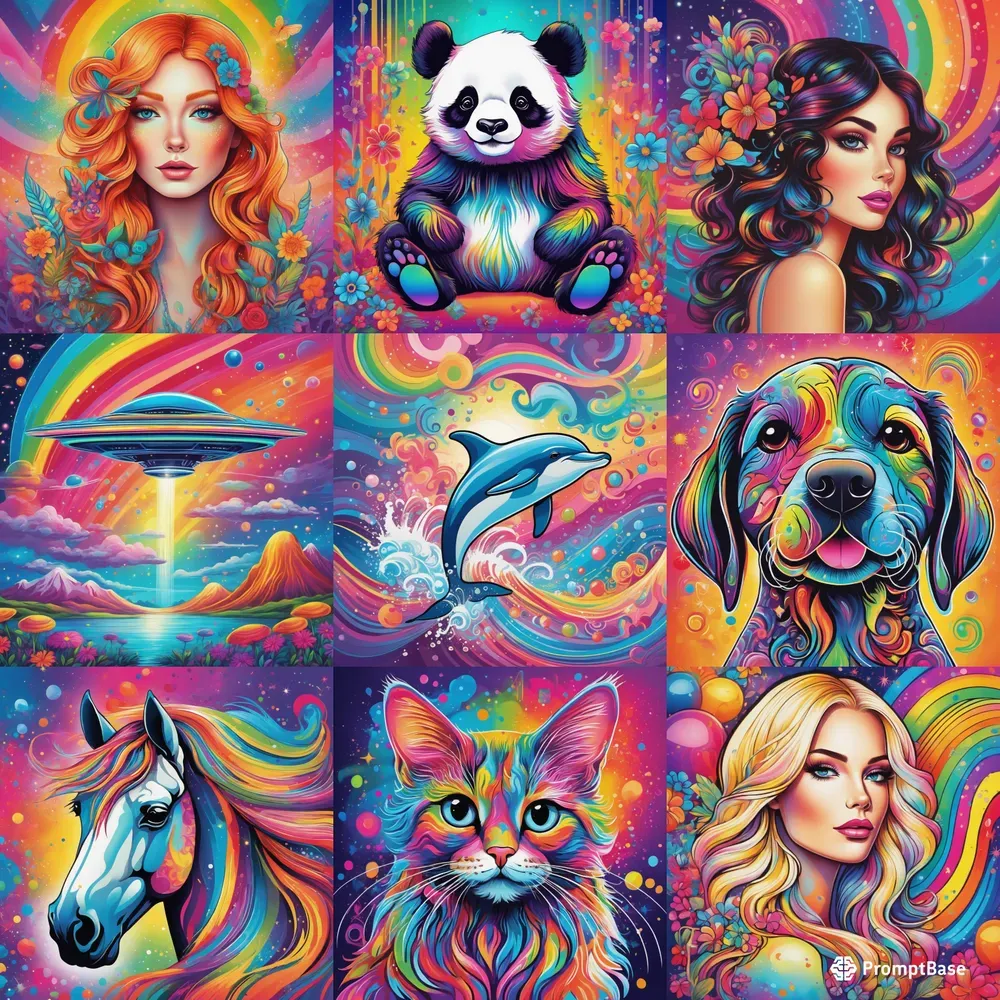 Psychedelic Rainbow Paintings Stable Diffusion Prompt | PromptBase