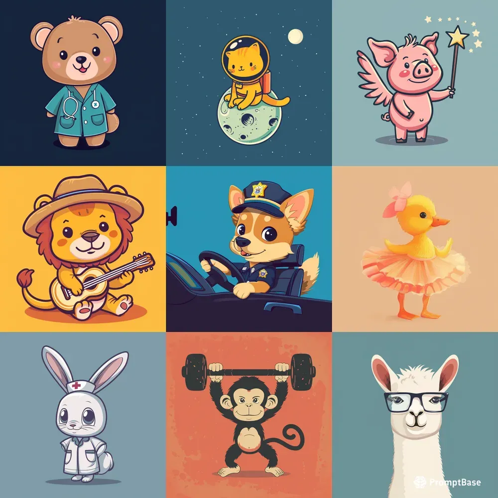 Animals Cute Art Midjourney Prompt | PromptBase