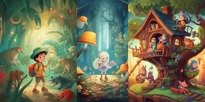 Whimsical Childrens Book Illustrations Midjourney Prompt | PromptBase
