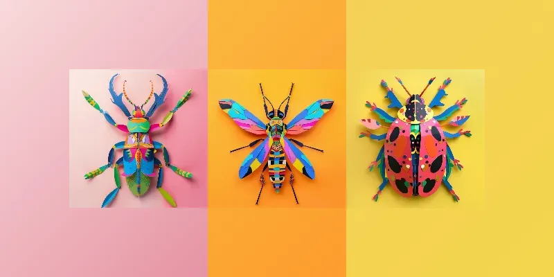 Origami Insect Kit Insects Paper Origami Art Projects Decor Generator App | PromptBase