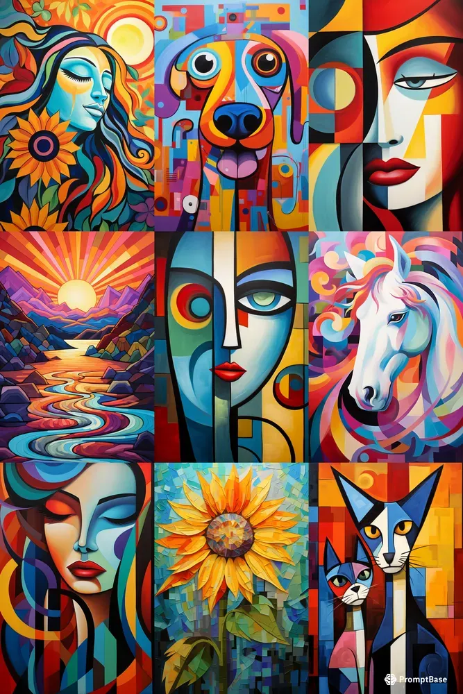 Abstract Cubism Renaissance Art Midjourney Prompt | PromptBase