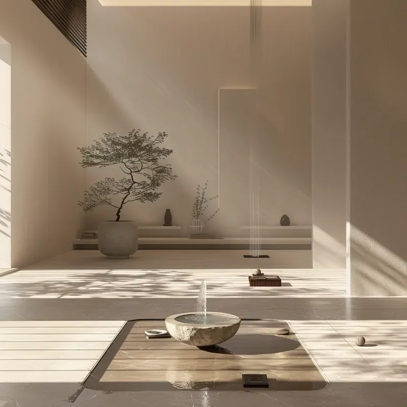 Minimalist Zen Interiors Midjourney Prompt | PromptBase