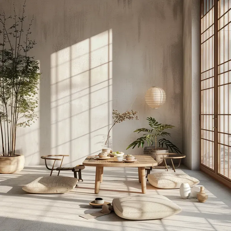 Minimalist Zen Interiors Midjourney Prompt | PromptBase