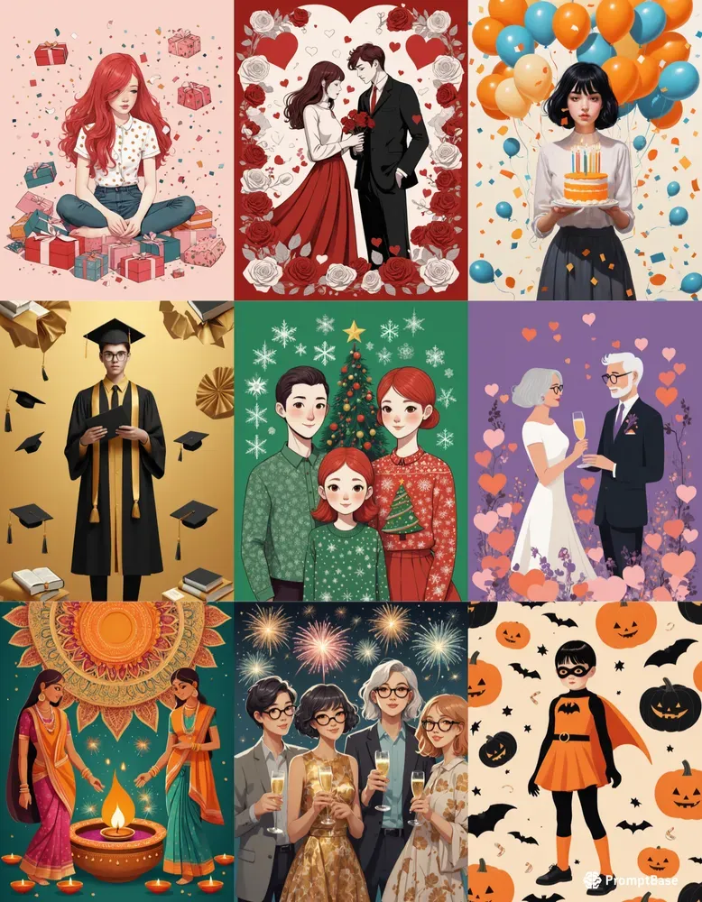 Celebration Postcards Stable Diffusion Prompt | PromptBase