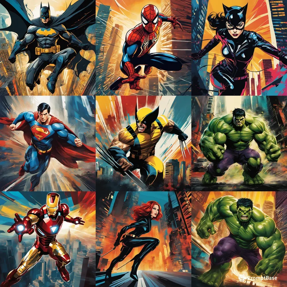 Spectacular Wallpapers Of Superheroes Stable Diffusion Prompt | PromptBase