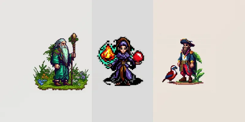 Fantastic Characters Pixel Style Midjourney Prompt | PromptBase