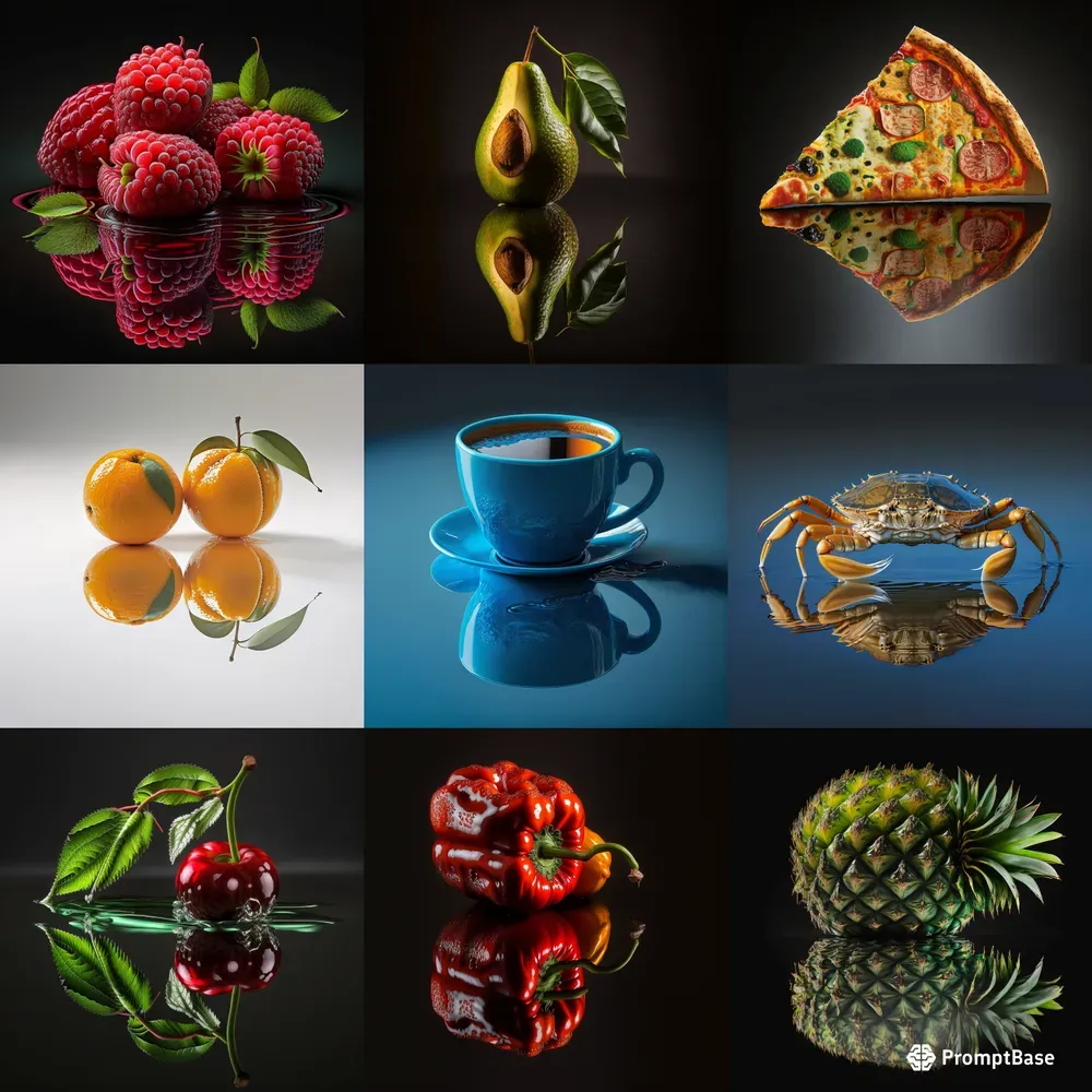 Food Reflections Midjourney Prompt | PromptBase