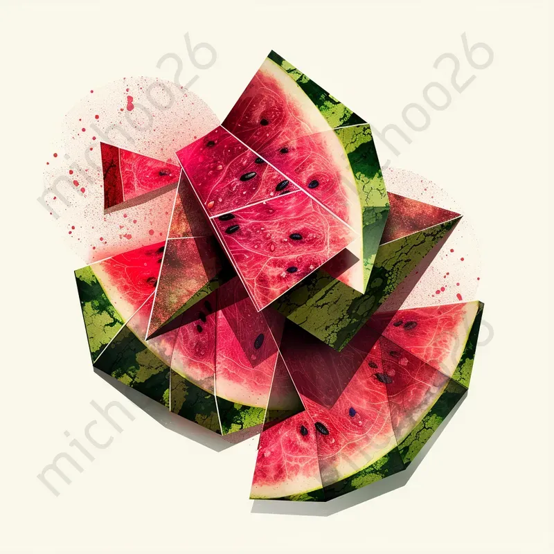 Geometry Abstract Pictures Of Fruits Midjourney Prompt | PromptBase