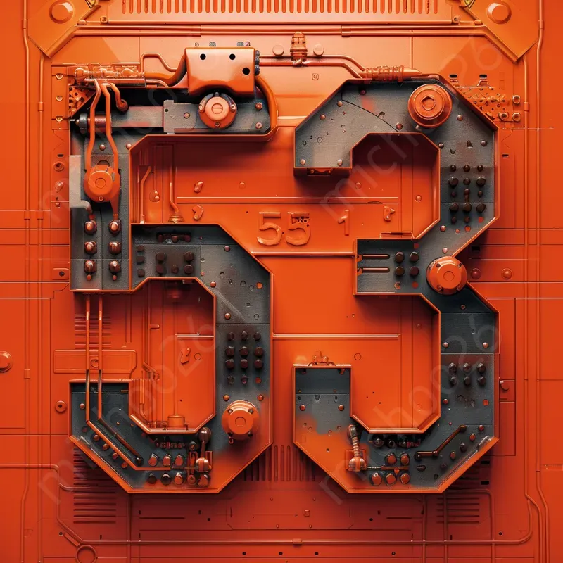 Technologies And Metal Numbers In Colors Midjourney Prompt | PromptBase