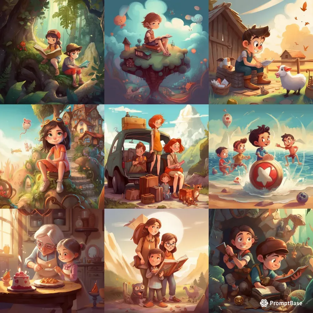 Childrens Book Illustrations Midjourney Prompt | PromptBase