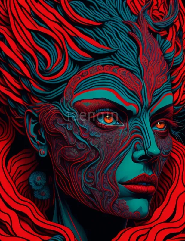 Creepy And Psychedelic Line Portraits Leonardo Ai Prompt | PromptBase