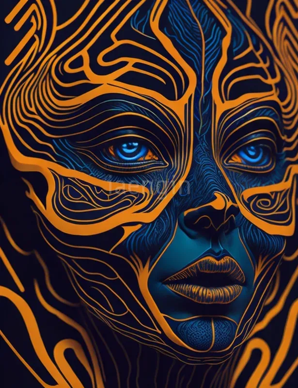 Creepy And Psychedelic Line Portraits Leonardo Ai Prompt | PromptBase