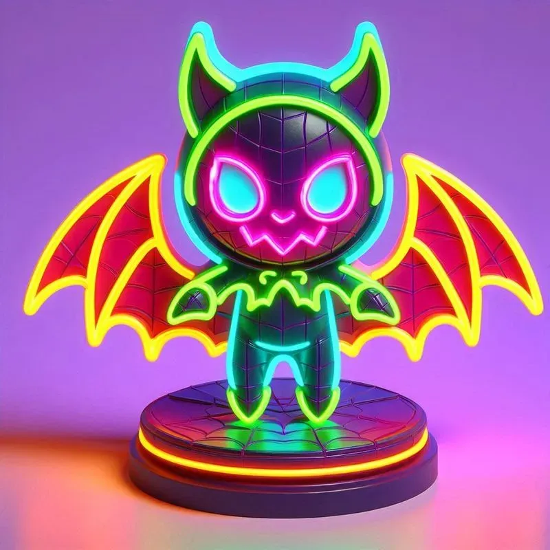 Design Neon Halloween 3D Figurines DALL·E Prompt | PromptBase