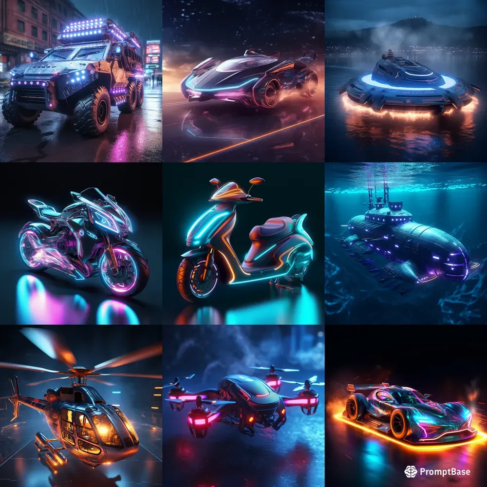 Vehicles Reimagined Futuristic Rides Midjourney Prompt | PromptBase