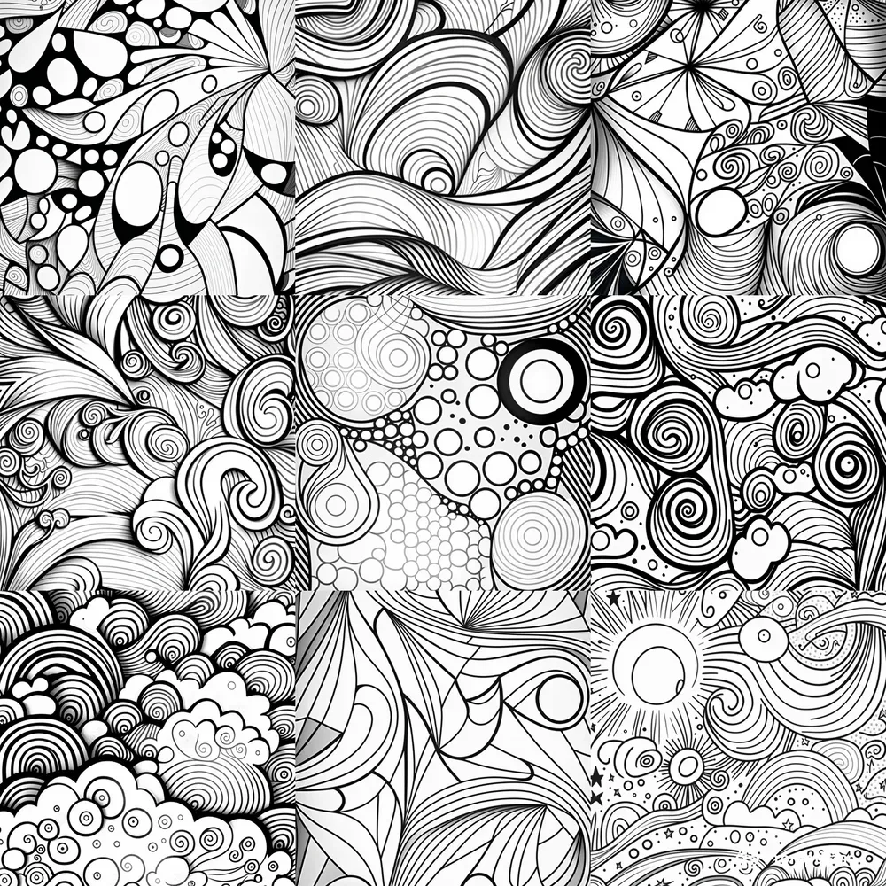 Coloring Pattern Line Drawing Pages Midjourney Prompt | PromptBase
