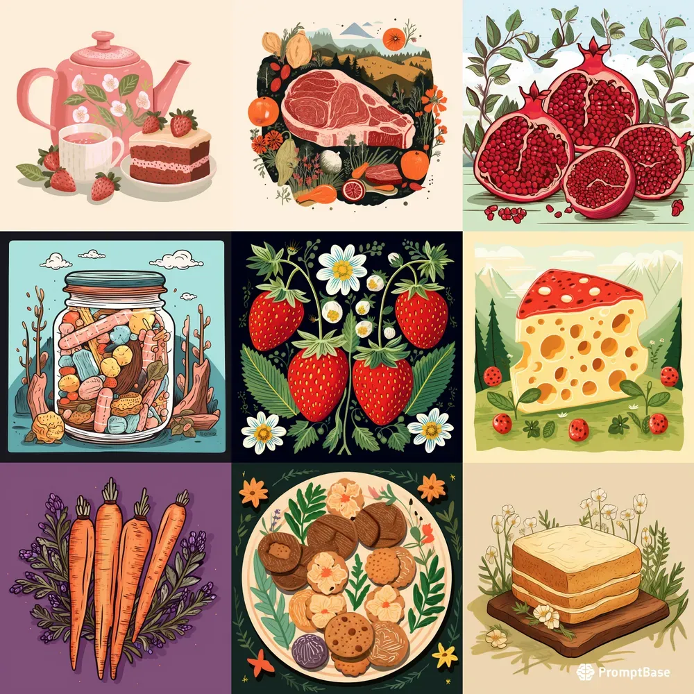 Whimsical Cottagecore Food Art Midjourney Prompt | PromptBase