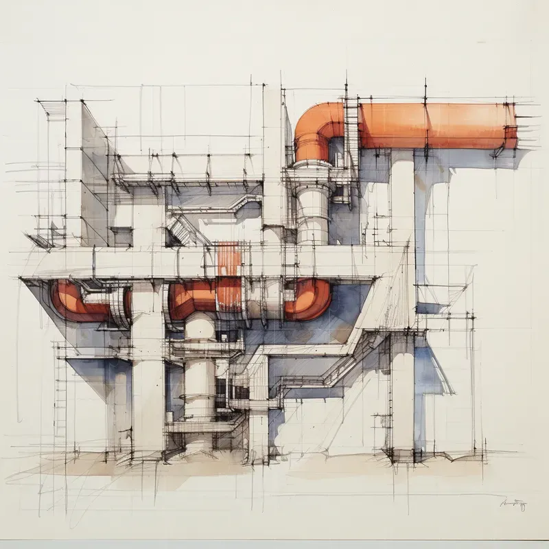 Engineering Rough Skethces Engineering Sketches Midjourney Prompt | PromptBase