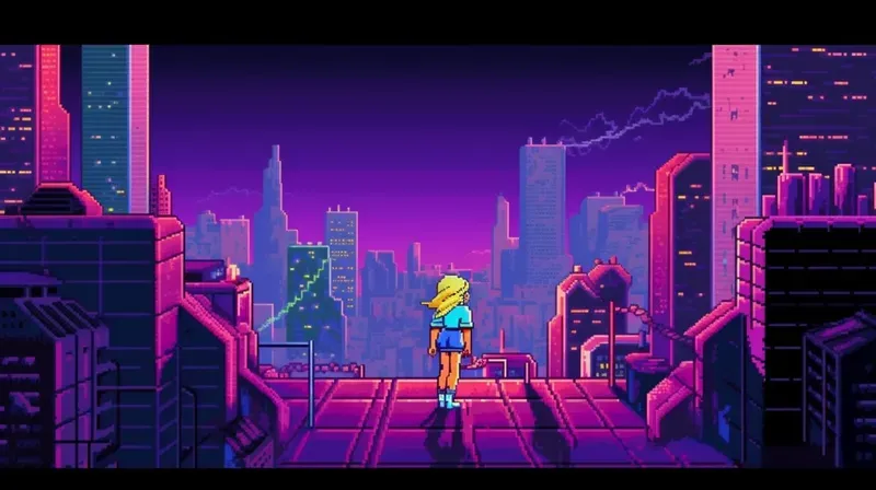 16 Bit Style Wallpaper Landscape Art Midjourney Prompt | PromptBase