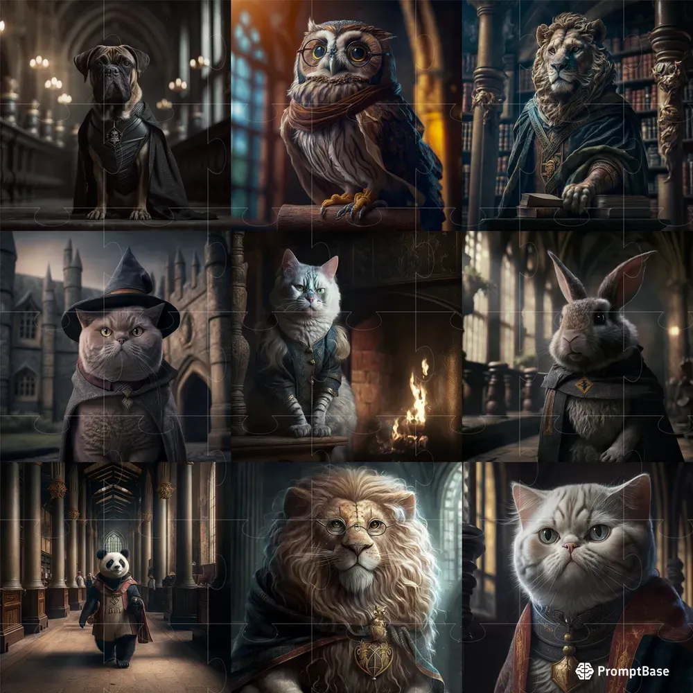 Animals In Hogwarts Style Midjourney Prompt PromptBase