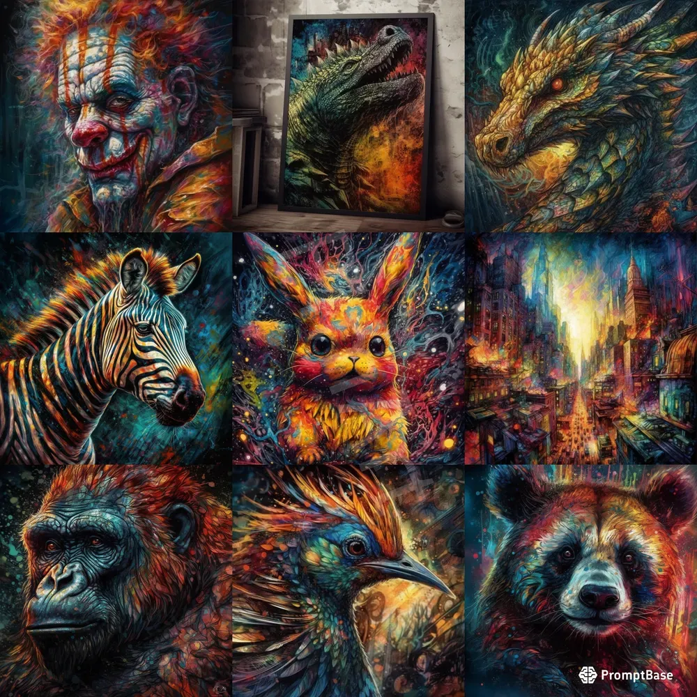 Colored Ink Paintings Midjourney Prompt PromptBase