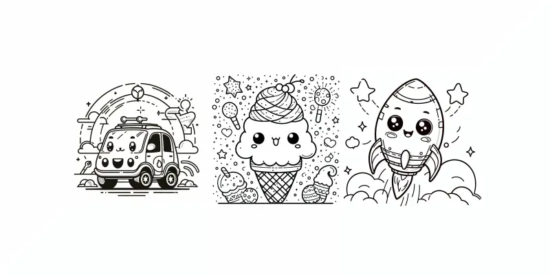 DALL-E Prompt for Coloring Books