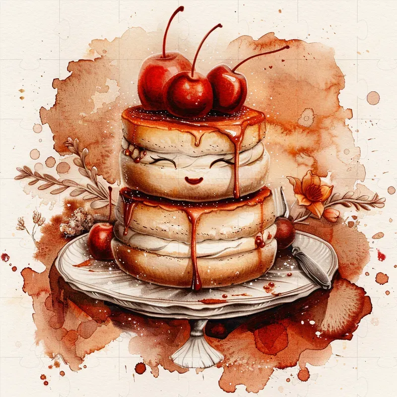 Realistic Watercolor Kawaii Food Art Midjourney Prompt | PromptBase