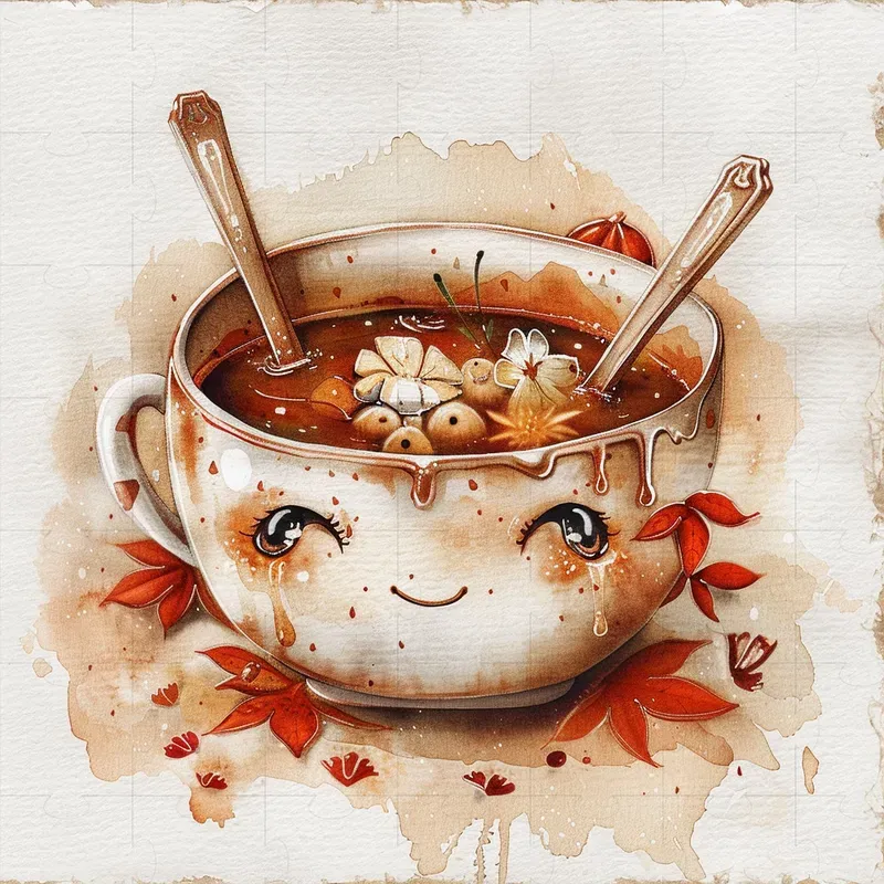 Realistic Watercolor Kawaii Food Art Midjourney Prompt | PromptBase