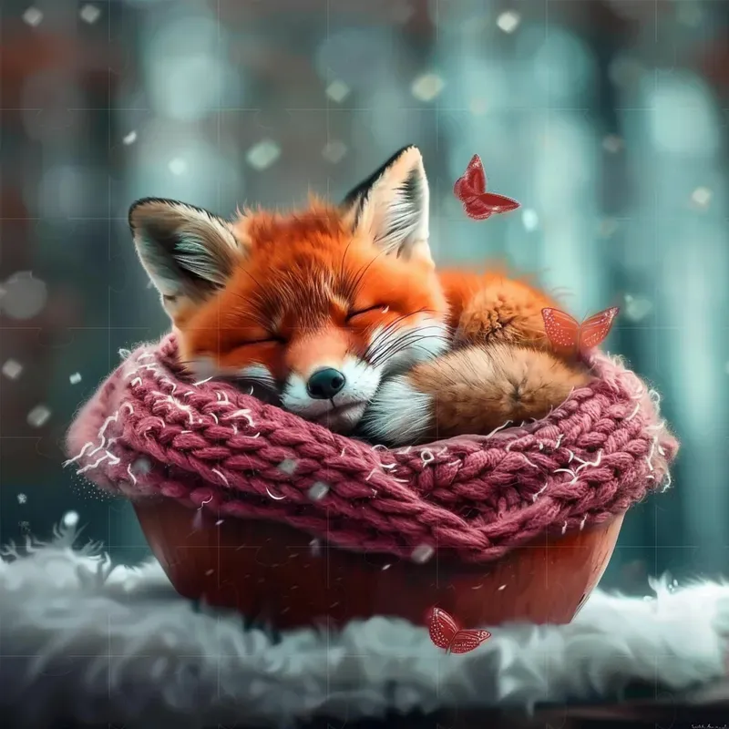 Cozy Havens Baby Animals Illustrations Midjourney Prompt | PromptBase