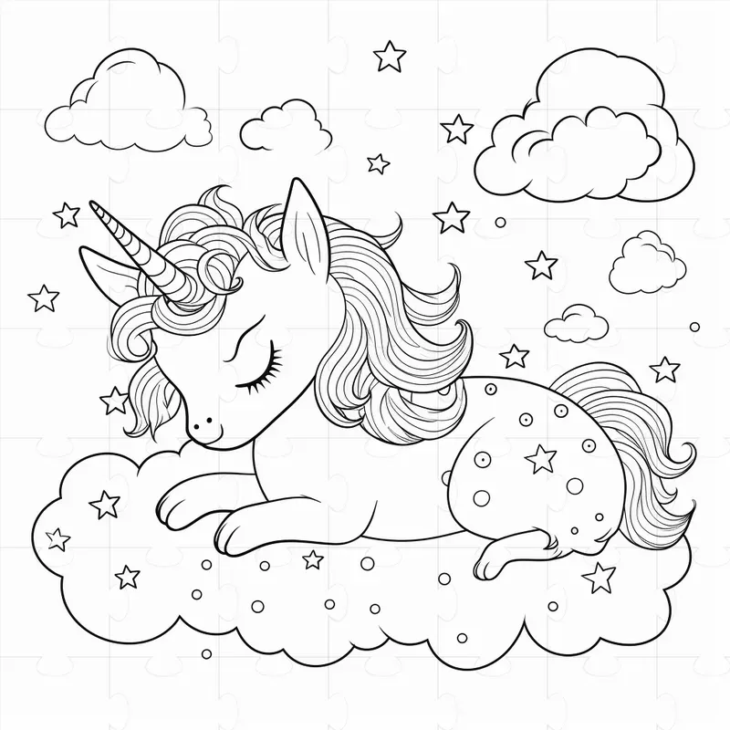 Coloring Cozy Animals Sleeping On Clouds Midjourney Prompt | PromptBase